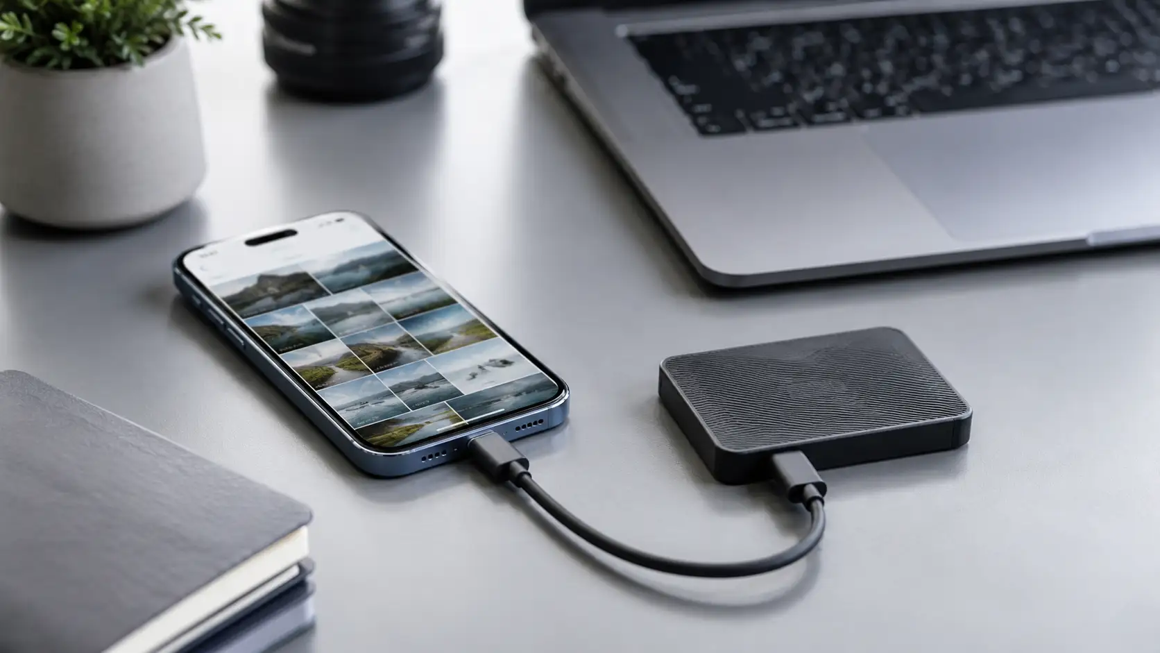 transférer photos iPhone disque dur externe